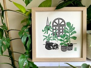 Luxus élet linómetszet